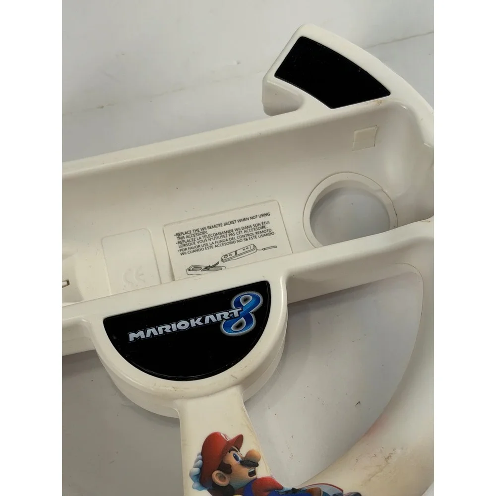 Nintendo Mario Kart 8 Racing Wheel Wii Wii U Remote Controller Accessory White